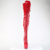 Pleaser JUBILANT-4012 Red Lace-up Crotch High Boots