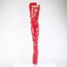 Pleaser JUBILANT-4012 Red Lace-up Crotch High Boots
