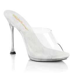 Fabulicious CUPID-401 Transparent Spike Heeled Mules