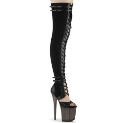 Pleaser FLAMINGO-3027 Black Vegan Suede Leather Sale
