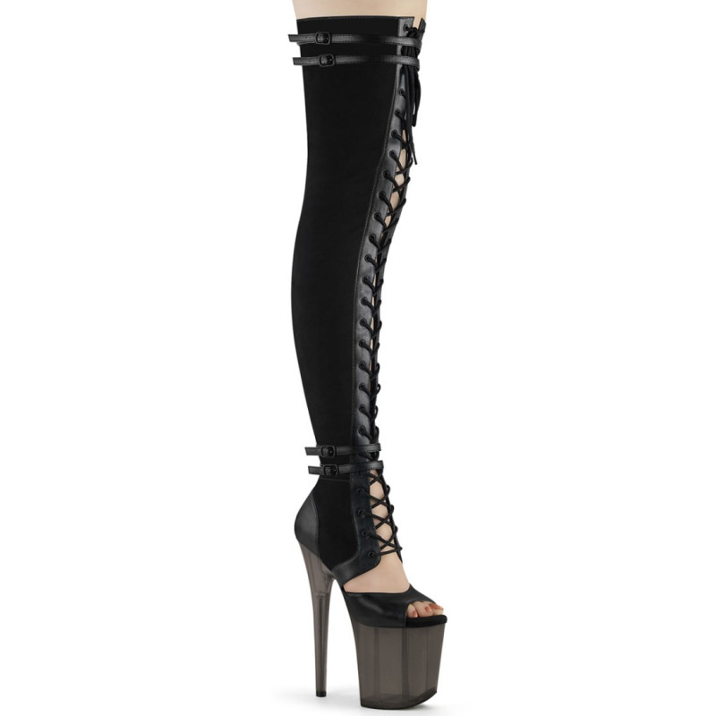 Pleaser FLAMINGO-3027 Black Vegan Suede Leather Sale Pleaser FLAMINGO-3027 Black Vegan Suede Leather Sale