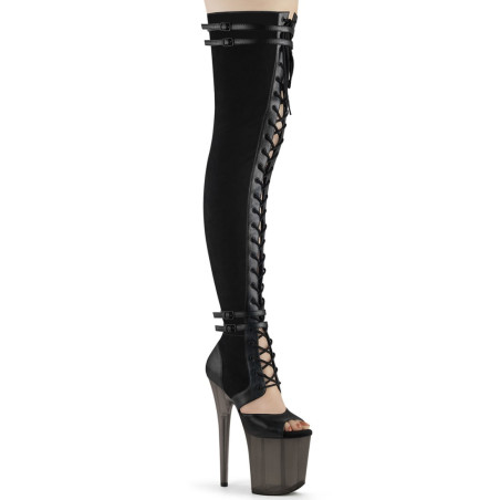 Pleaser FLAMINGO-3027 Black Vegan Suede Leather Sale