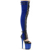 Pleaser FLAMINGO-3027 Blue Vegan Suede Black Leather