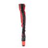 Pleaser FLAMINGO-3027 Red Vegan Suede Black Leather