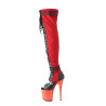 Pleaser FLAMINGO-3027 Red Vegan Suede Black Leather