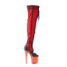 Pleaser FLAMINGO-3027 Red Vegan Suede Black Leather