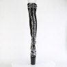 Pleaser FLAMINGO-3027SP Black Vegan Suede Snake Print