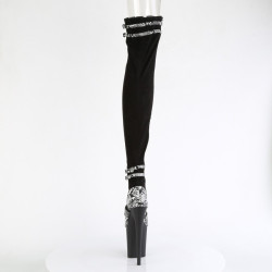 Pleaser FLAMINGO-3027SP Black Vegan Suede Snake Print