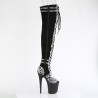 Pleaser FLAMINGO-3027SP Black Vegan Suede Snake Print