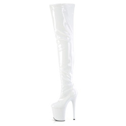 Pleaser FLAMINGO-4000 White Patent Sale Women