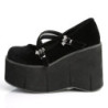 Demonia KERA-10 Black Velvet Maryjane Platform Boots