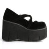 Demonia KERA-10 Black Velvet Maryjane Platform Boots