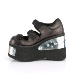 Demonia KERA-13 Black Pewter Vegan Maryjane Platform Shoes
