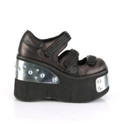 Demonia KERA-13 Black Pewter Vegan Maryjane Platform Shoes