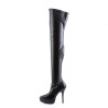 Devious INDULGE-3000 Black Platform Thigh High Boots