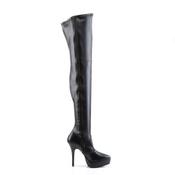 Devious INDULGE-3000 Black Platform Thigh High Boots