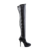 Devious INDULGE-3000 Black Platform Thigh High Boots