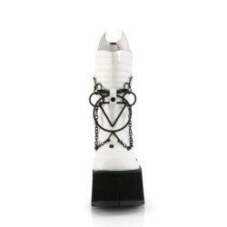 Demonia KERA-130 White Vegan Platform Boots Women