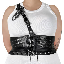 Demonia DA-105-LXL Black Vegan Leather Accessories Women