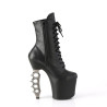 Pleaser IRONGRIP-1020 Black Vegan Leather Silver Boots