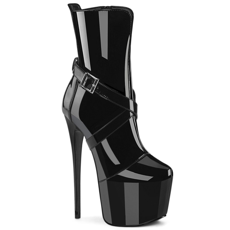 Pleaser JUBILANT-1011 Black Patent Women Ankle Boots Pleaser JUBILANT-1011 Black Patent Women Ankle Boots