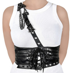 Demonia DA-105-SM Black Vegan Leather Accessories Women