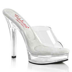 Fabulicious MAJESTY-501 Transparent Heeled Mules Women