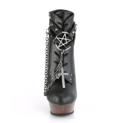 Demonia MUERTO-1001 Black Vegan Leather Pewter Chrome