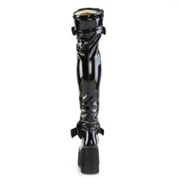 Demonia KERA-303 Black Patent Platform Thigh High Boots