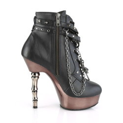 Demonia MUERTO-1001 Black Vegan Leather Pewter Chrome