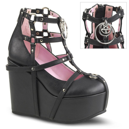 Demonia POISON-25-1 Black Vegan Platform Ankle Boots Women