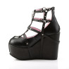 Demonia POISON-25-1 Black Vegan Platform Ankle Boots Women