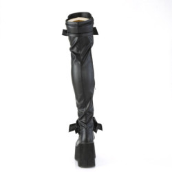 Demonia KERA-303 Black Vegan Platform Thigh High Boots