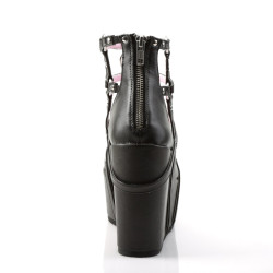 Demonia POISON-25-1 Black Vegan Platform Ankle Boots Women