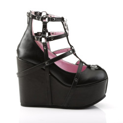 Demonia POISON-25-1 Black Vegan Platform Ankle Boots Women