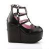 Demonia POISON-25-1 Black Vegan Platform Ankle Boots Women