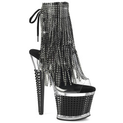 Pleaser SPECTATOR-1017RSF Transparent Black Ankle Boots