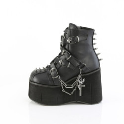 Demonia KERA-68 Black Vegan Platform Ankle Boots Women