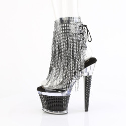 Pleaser SPECTATOR-1017RSF Transparent Black Ankle Boots