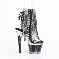 Pleaser SPECTATOR-1017RSF Transparent Black Ankle Boots