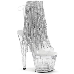 Pleaser SPECTATOR-1017RSF Transparent Silver Ankle Boots