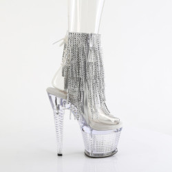 Pleaser SPECTATOR-1017RSF Transparent Silver Ankle Boots