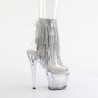 Pleaser SPECTATOR-1017RSF Transparent Silver Ankle Boots