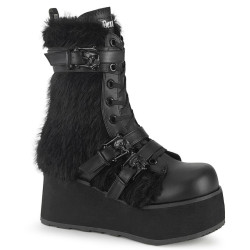 Demonia TRASHVILLE-218 Black Vegan Platform Men Boots