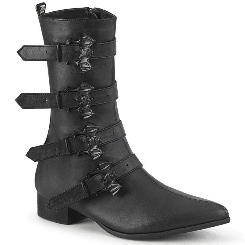 Demonia WARLOCK-110-B Black Vegan Winklepicker Men Boots