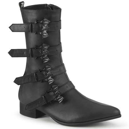 Demonia WARLOCK-110-B Black Vegan Winklepicker Men Boots