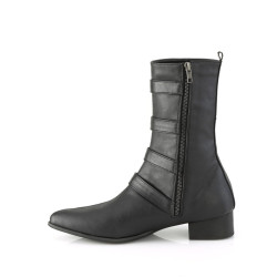 Demonia WARLOCK-110-B Black Vegan Winklepicker Men Boots