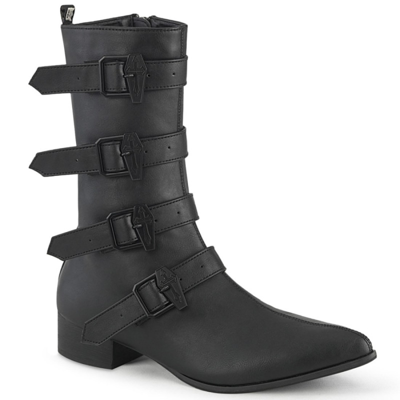 Demonia WARLOCK-110-C Black Vegan Winklepicker Men Boots Demonia WARLOCK-110-C Black Vegan Winklepicker Men Boots