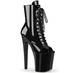 Pleaser XTREME-1021 Black Patent Ankle High Boots Women