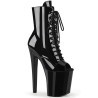 Pleaser XTREME-1021 Black Patent Ankle High Boots Women